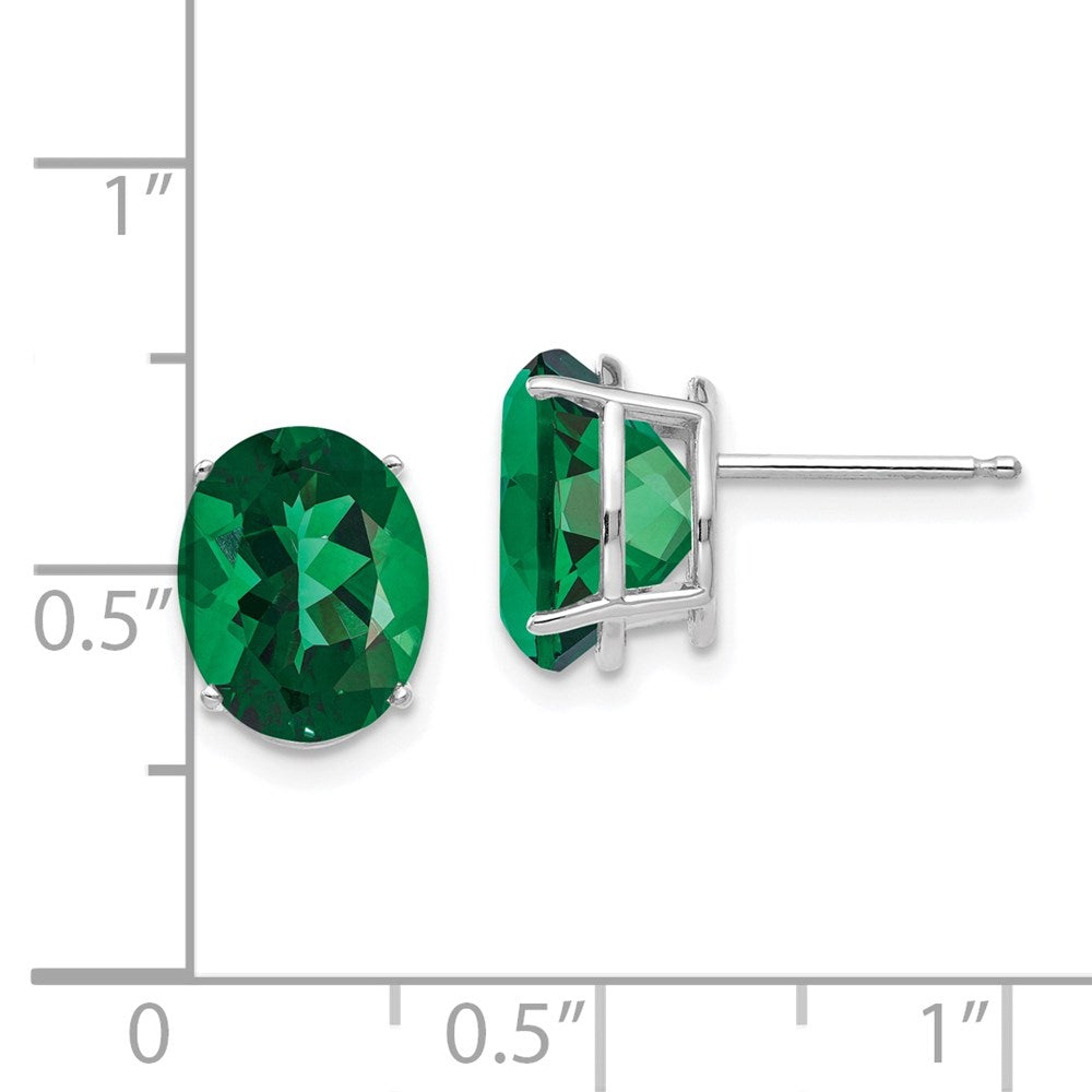 14k White Gold Mount St. Helens Oval Stud Earrings