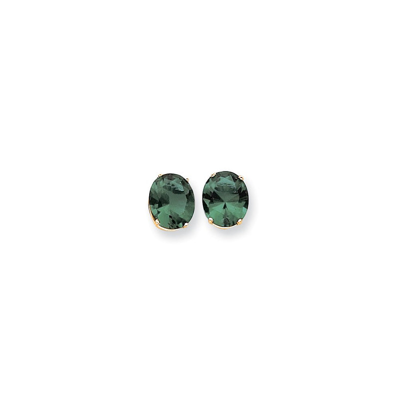 14k Yellow Gold 12x10mm Oval Mount St. Helens Earring