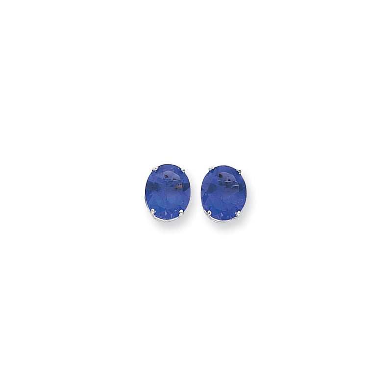 14k White Gold 12x10mm Oval Tsavorite Earrings XE91WTV