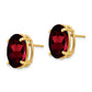 14k Yellow Gold 14x10mm Oval Garnet Earrings