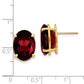 14k Yellow Gold 14x10mm Oval Garnet Earrings