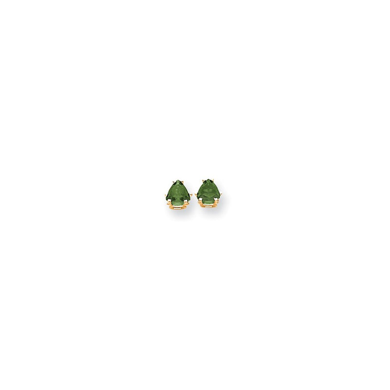 14k Yellow Gold 5mm Emerald earring