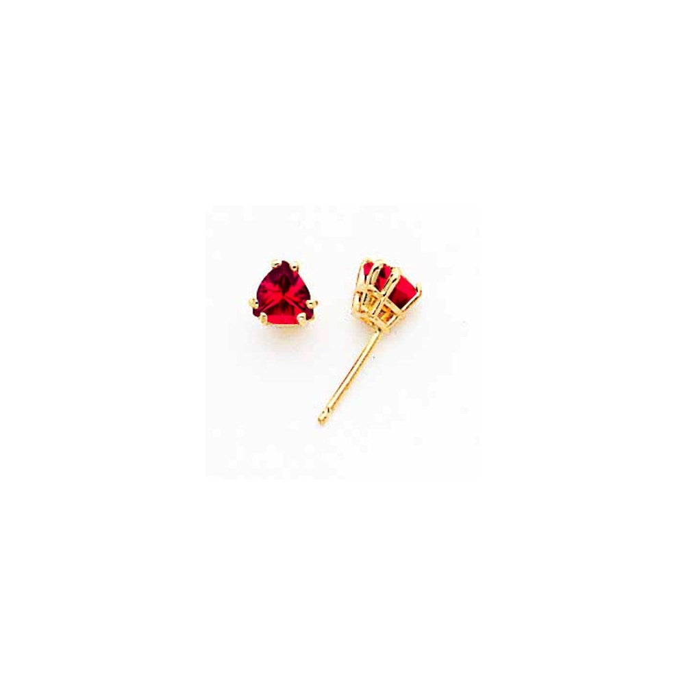 14k Yellow Gold 5mm Ruby earring