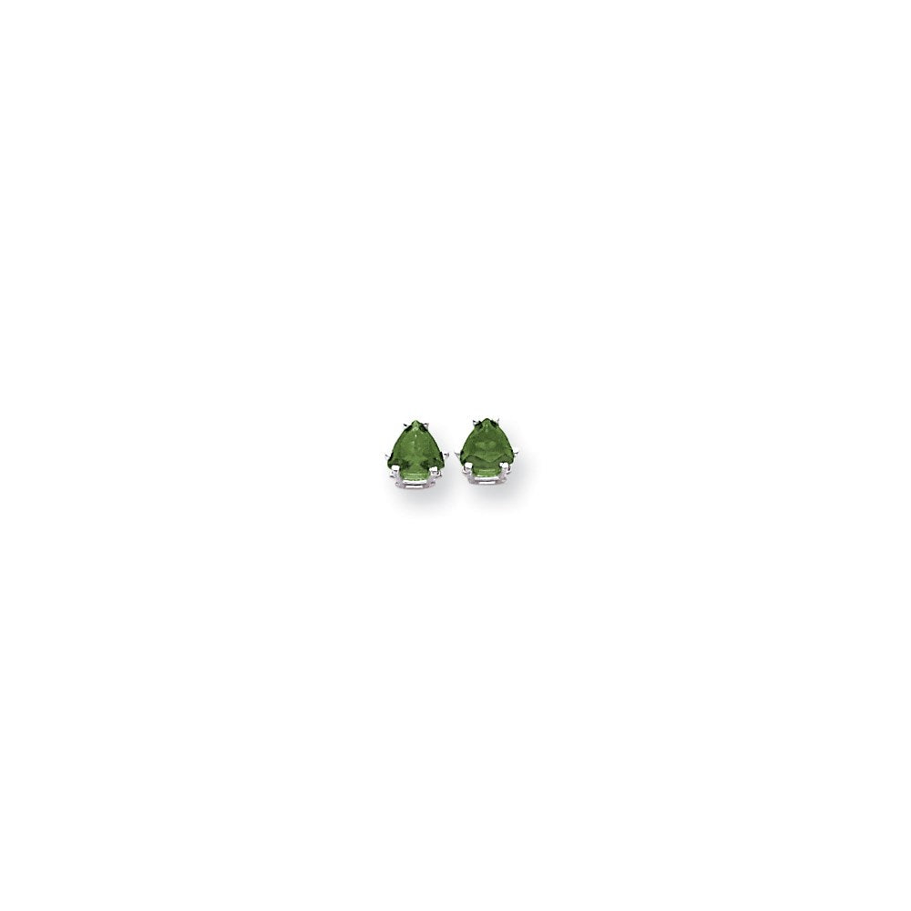 14k White Gold 5mm Emerald earring