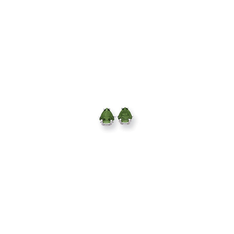 14k White Gold 5mm Emerald earring