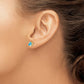14k Yellow Gold 6mm Trillion Blue Topaz Earrings