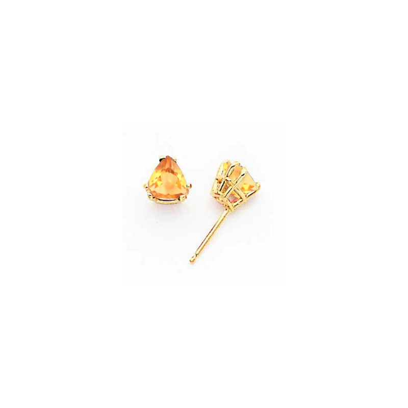 14k Yellow Gold 6mm Citrine Earrings