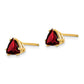 14k Yellow Gold 6mm Trillion Garnet Earrings