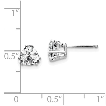 14k White Gold 6mm Trillion Cubic Zirconia Earrings