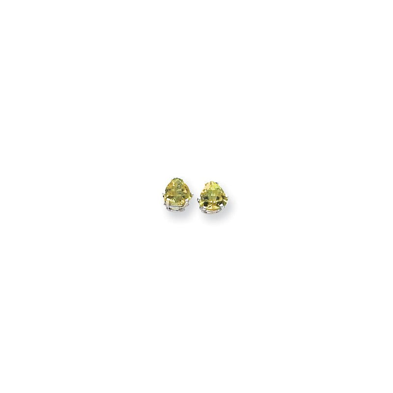 14k White Gold 6mm Fire Topaz Earring