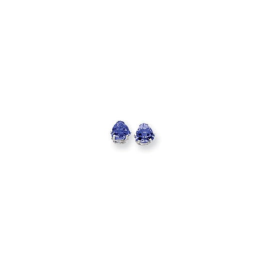 14k White Gold 6mm Sapphire Earrings