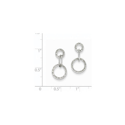 14k White Gold Real Diamond Circle Earrings