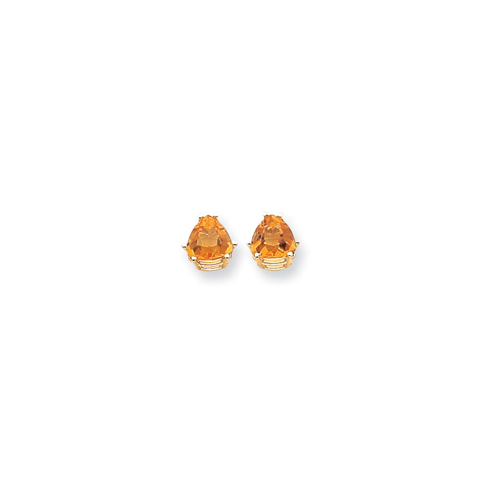 14k Yellow Gold 8mm Citrine earring