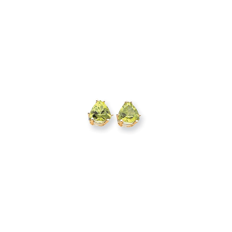 14k Yellow Gold 8mm Peridot earring