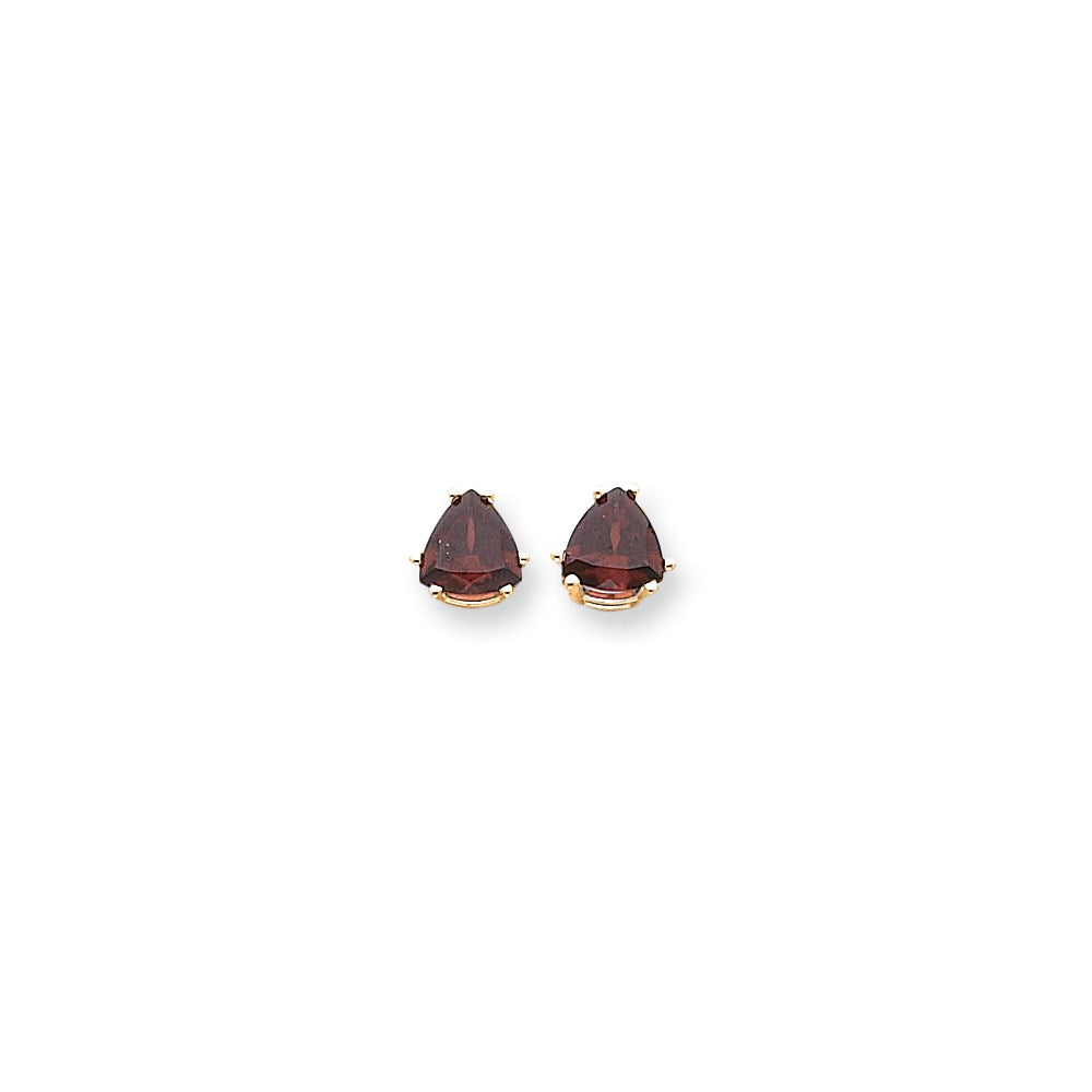 14k Yellow Gold 8mm Rhodolite Garnet earring