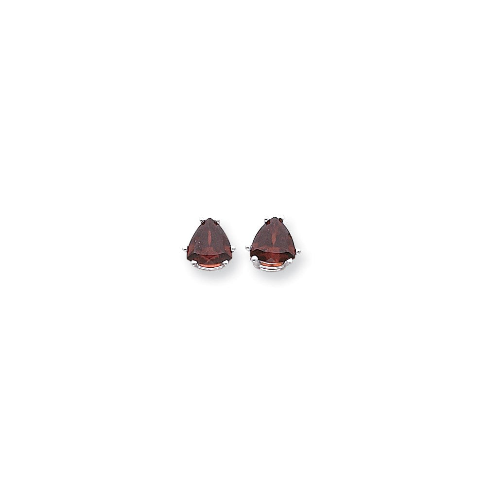 14k White Gold 8mm Rhodolite Garnet earring