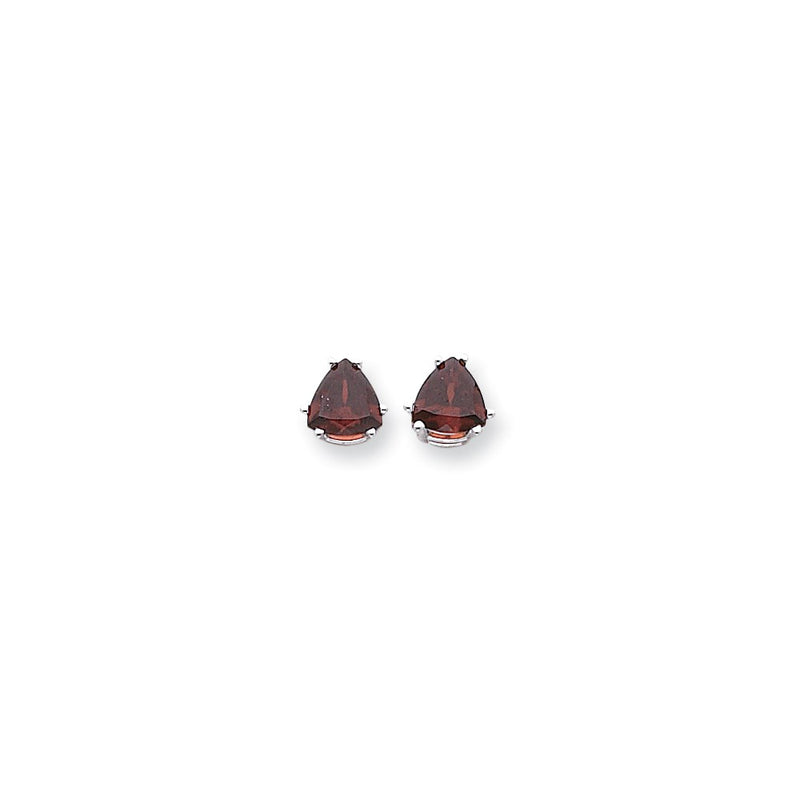 14k White Gold 8mm Rhodolite Garnet earring