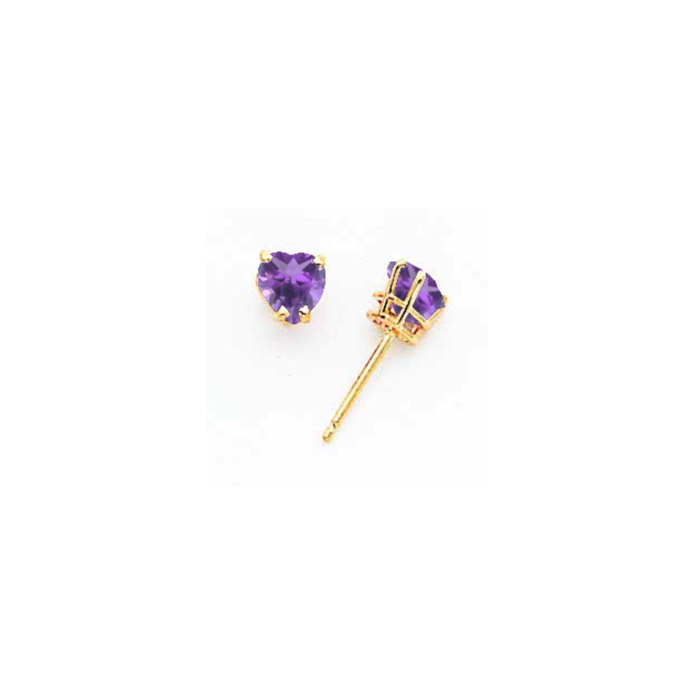 14k Yellow Gold 5mm Heart Tsavorite Earrings