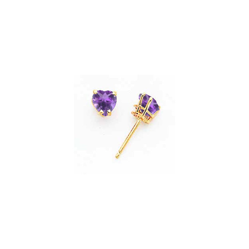 14k Yellow Gold 5mm Heart Tsavorite Earrings