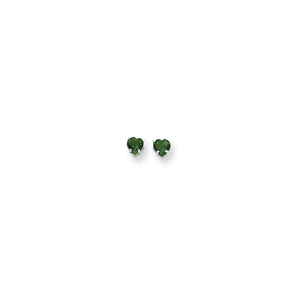14k White Gold 5mm Heart Mount St. Helens Earrings