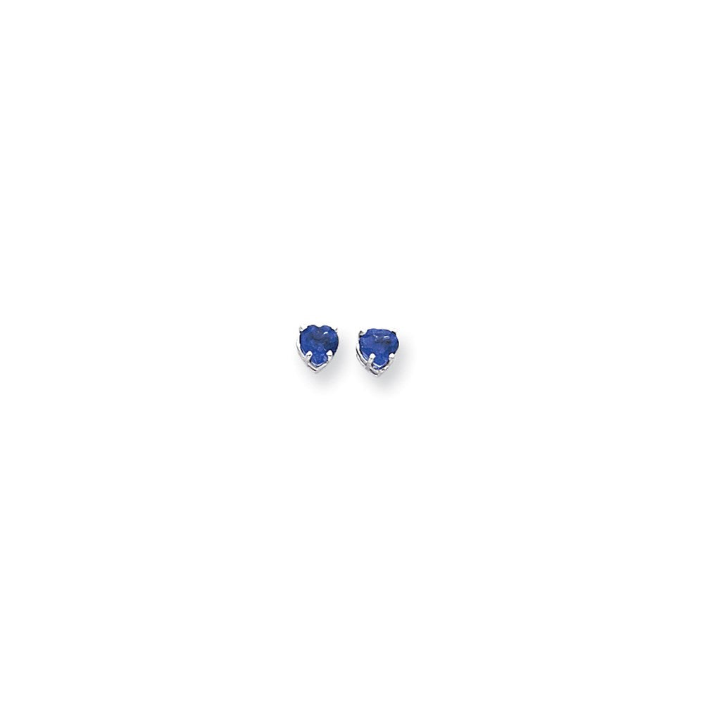 14k White Gold 5mm Heart Tsavorite Earrings