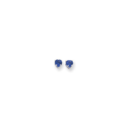 14k White Gold 5mm Heart Tsavorite Earrings