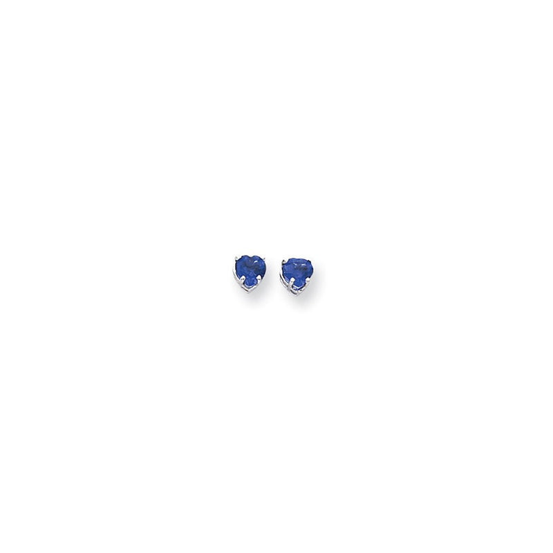 14k White Gold 5mm Heart Tsavorite Earrings