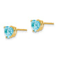 14k Yellow Gold 6mm Heart Blue Topaz Earrings