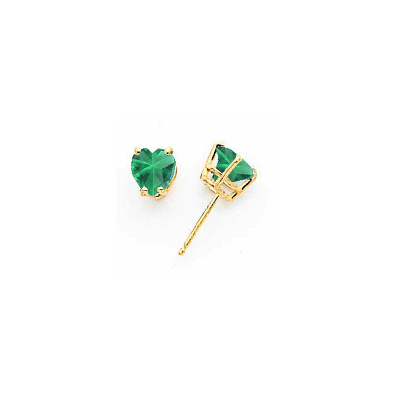 14k Yellow Gold 6mm Heart Mount St. Helens Earrings