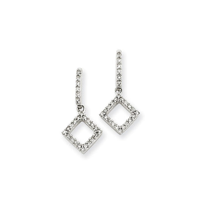 14k White Gold Real Diamond Earrings