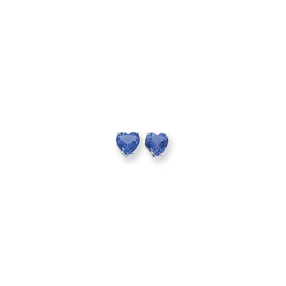 14k Yellow Gold Tsavorite heart stud Earrings