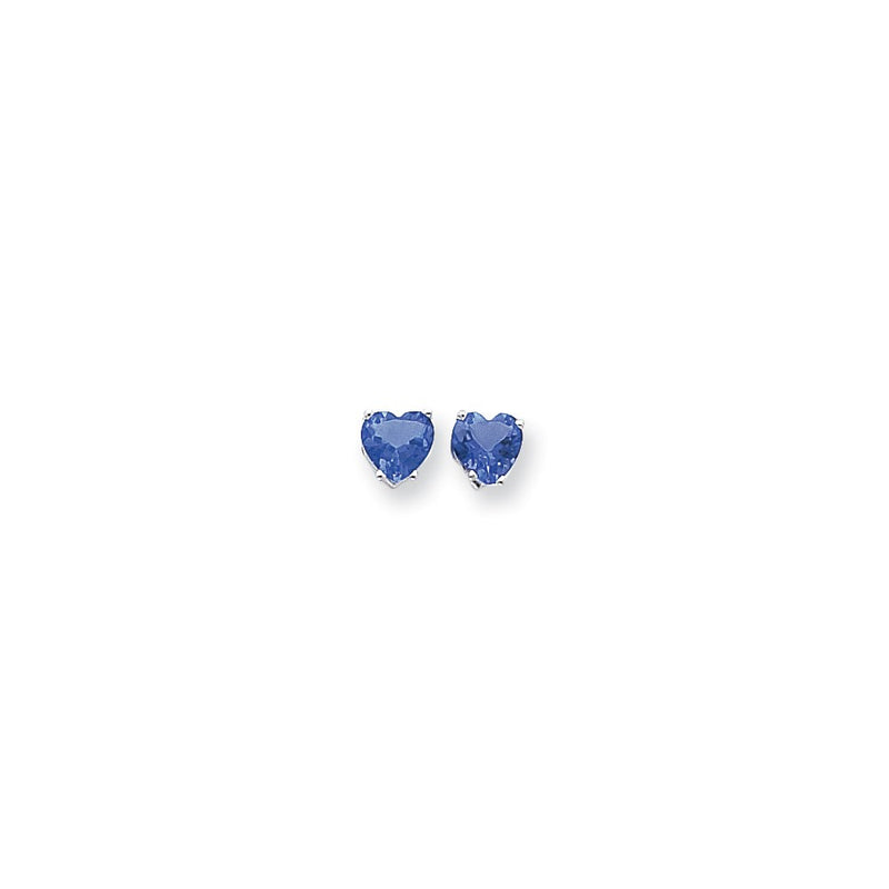 14k Yellow Gold Tsavorite heart stud Earrings