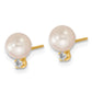 14K 6 7mm Saltwater Akoya Cultured Pearl and Dia. Earrings and Pendant Set