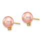 14k 5 6mm Pink Round Freshwater Cultured Pearl .02ct Diamond Post Earrings