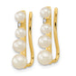 14K 3 5mm Freshwater Cultured Pearl .016ct Diamond Ear Climber Earrings