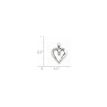 14k White Gold A Diamond Heart