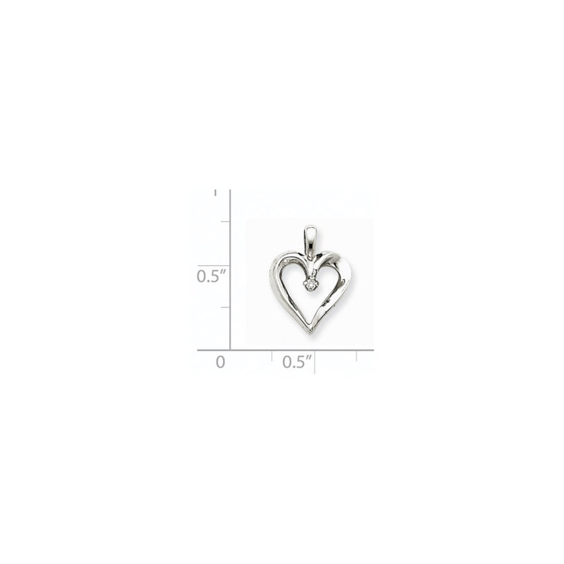 14k White Gold A Diamond Heart