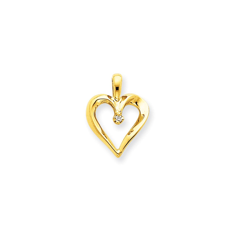 14k AA Diamond Heart