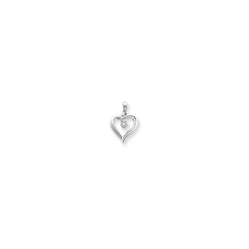 14k White Gold VS Diamond heart pendant