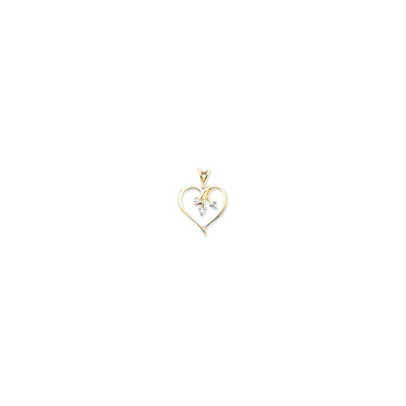 14k A Diamond heart pendant