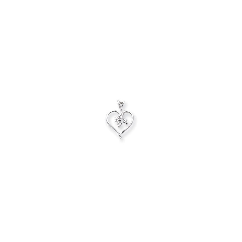 14k White Gold VS Diamond heart pendant