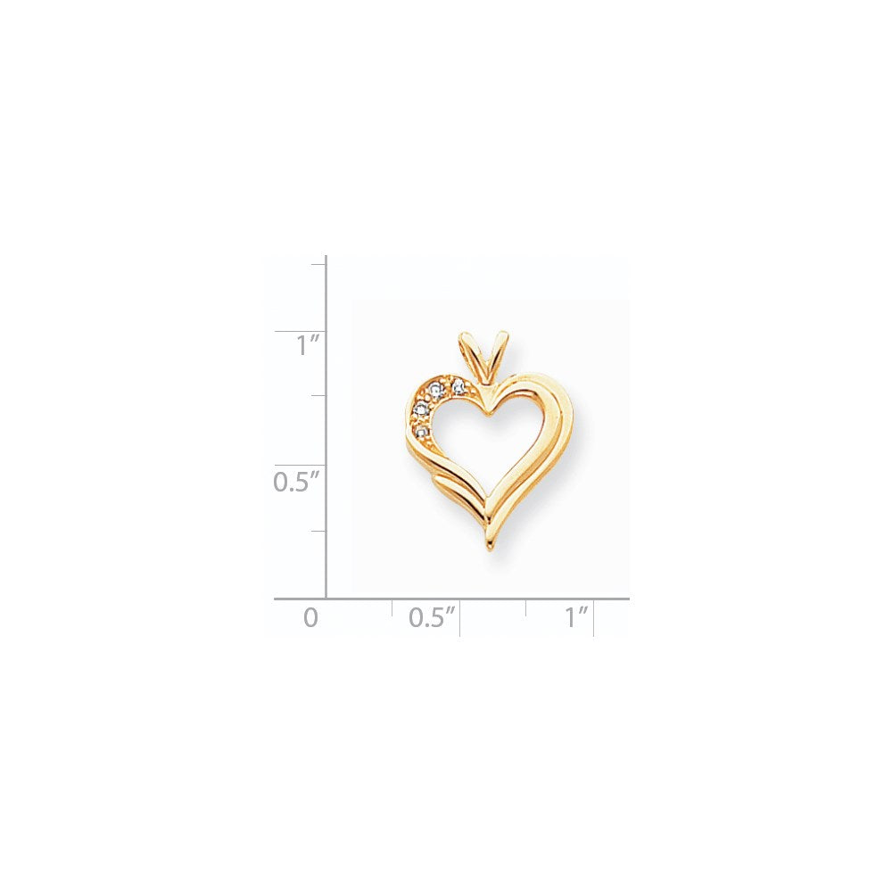 14k A Diamond heart pendant