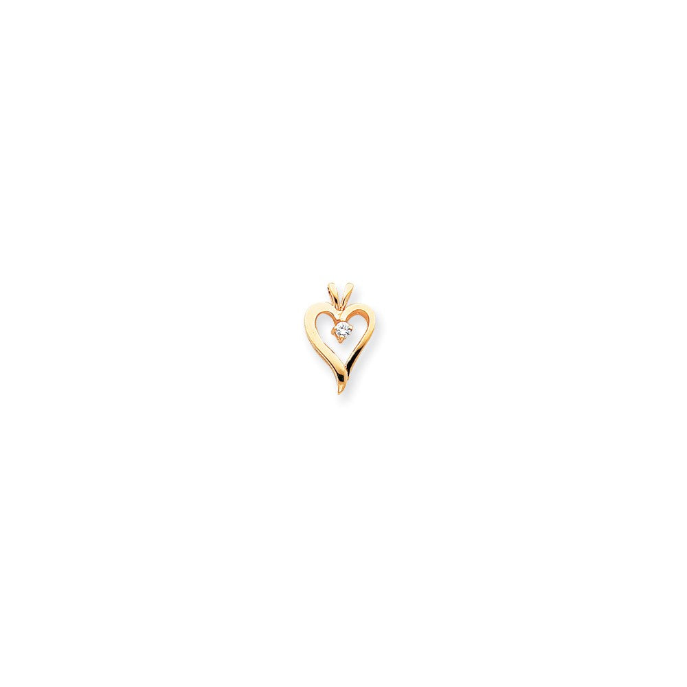14k A Diamond heart pendant