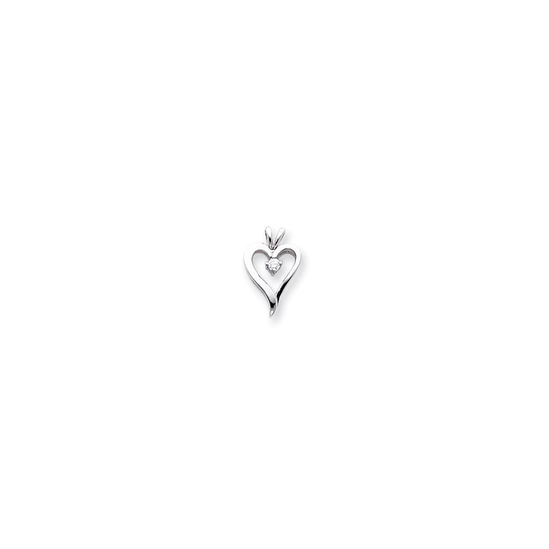 14k White Gold VS Diamond heart pendant