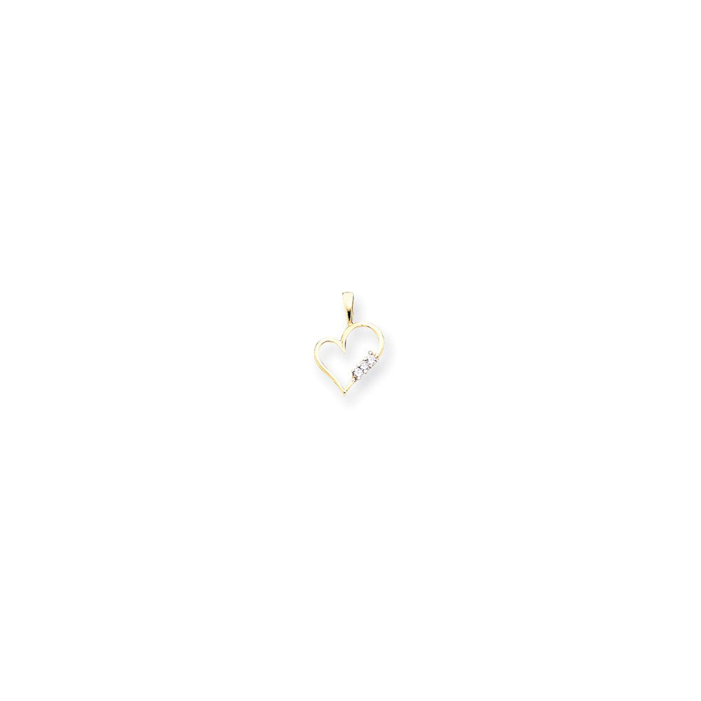 14k AA Diamond heart pendant