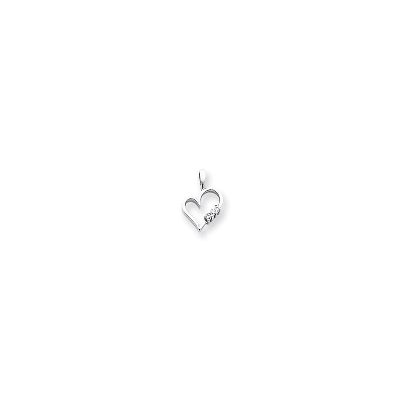 14k White Gold AA Diamond Heart Pendant