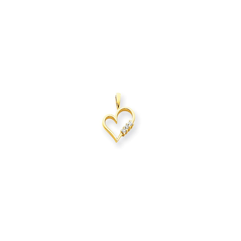 14k VS Diamond heart pendant