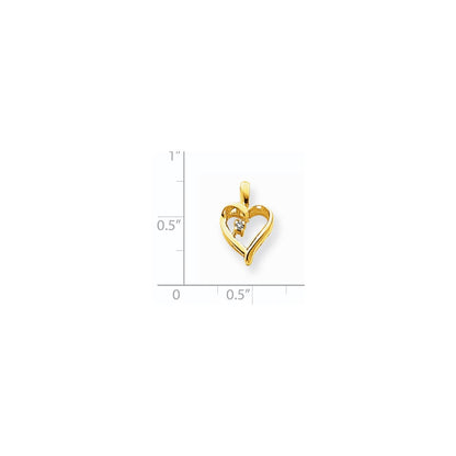 14k VS Diamond heart pendant