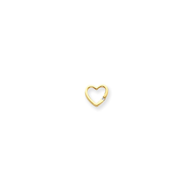 14k AA Diamond Heart Chain Slide