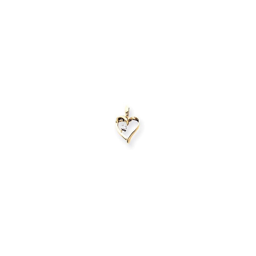 14k AA Diamond heart pendant